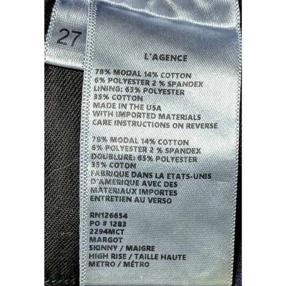 L'Agence Jeans Womens 27 Blue Margot High Waist Skinny Ankle Modal Blend NEW - Picture 7 of 8